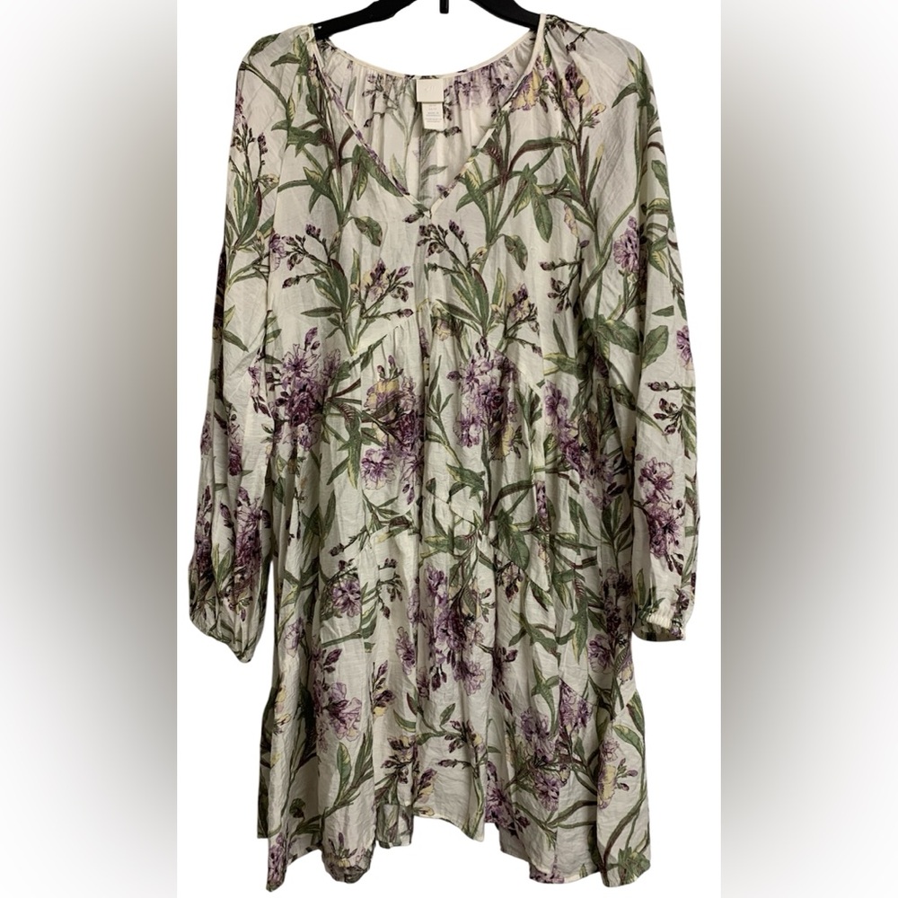 H & M XS‎ Oversize Floral Cottagecore Lightweight Midi Dress